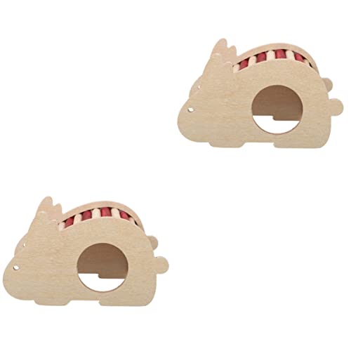 POPETPOP Spielzeug Haustiere Versteck Häuser Zimmer Cartoon Chinchilla Rennmäuse Hamster : Zwergkaninchen Versteck Kombiniert Golden Spielhaus Schritte Meerschweinchen Holzspielzeug von POPETPOP