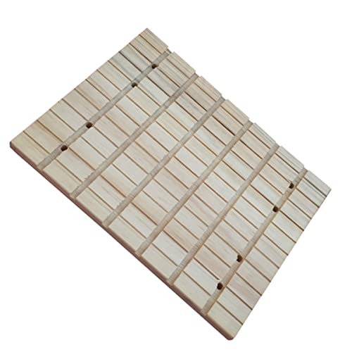 POPETPOP Kratzbrett Für Kleine Haustiere Aus Naturholz Mit Quadratischen Rillen Schleifklauen Deck in Primärfarbe Krallenspielzeug Für Hamster Haustierkäfigspielzeug Beige von POPETPOP