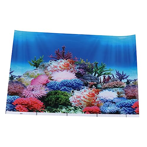 POPETPOP Hintergrunddekor self Adhesive Wallpaper Aquarium Zubehör Aquarium Dekoration Aquarium Hintergrundfolie aquatische Dekoration Hai Tank Luft Vakuum Aufkleber dekoratives Bild von POPETPOP