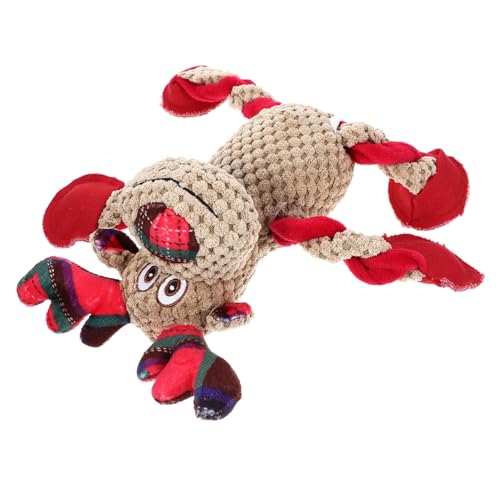 POPETPOP Hund Plüsch Quietschendes Hundespielzeug Leise Quietschende Hundespielzeuge Plüschspielzeug Für Hunde Weihnachtswelpenspielzeug Stock Hund Stofftiere Weihnachtsleckerlis Für Hunde von POPETPOP