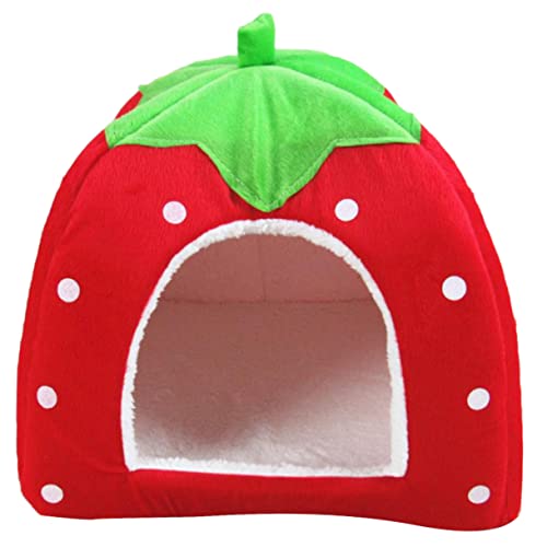 POPETPOP Haustierbett Erdbeer-Design Faltbares Hundebett Katzenbett Haustier Schlafbett Haustier von POPETPOP