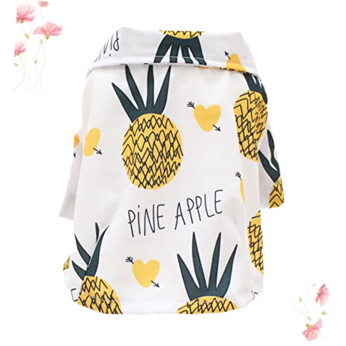 POPETPOP Hawaiianisches Hundeshirt Mit Ananas-Muster Bequeme Sommermode Für Hunde Für Besondere Anlässe Und Fotoshootings Aus Langlebigem Material Weiß von POPETPOP