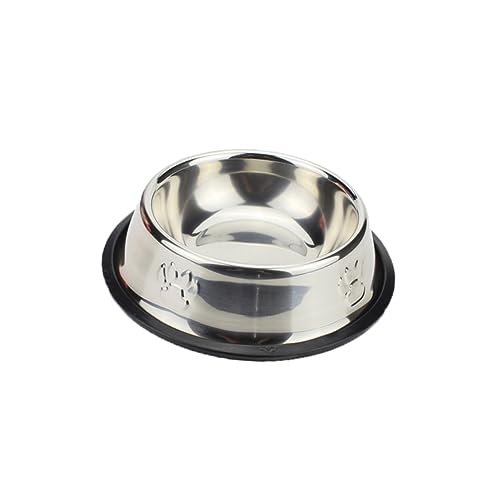 POPETPOP Edelstahl Futternapf Mit Rutschfester Kunststoffboden Für Hundefutter Und Wasser Geeignet Für Welpen Hunde Und Katzen Rostbeständig Und Geruchsneutral von POPETPOP