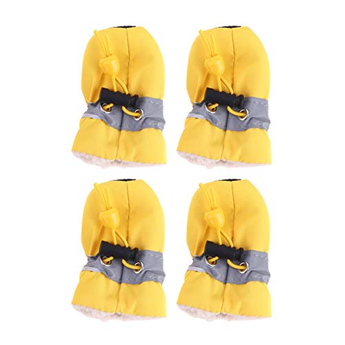 POPETPOP Hundestiefel Welpenschuhe Für Kleine Hunde Hundeschuhe Für Kleine Hunde Hundeschuhe Für Den Winter Winterstiefel Für Pfotenschutz Für Hundesohlen Schuhe Für Hunde Yellow von POPETPOP
