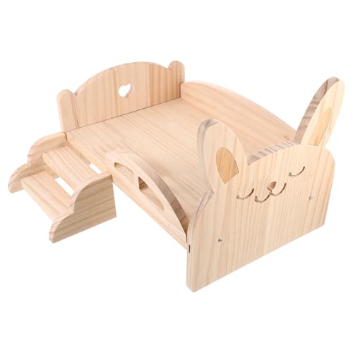 POPETPOP Meerschweinchenbett Mit Treppe Plattformbett Aus Holz Für Hamster Chinchillas Eichhörnchen POPETPOP Meerschweinchenbett Mit Treppe Plattformbett Aus Holz Für Hamster Chinchillas Eichhörnchen von POPETPOP