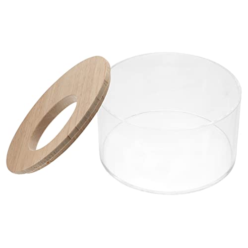 POPETPOP Klarer Hamster Sandbad Container Mit Holzabdeckung Transparentes Sandbad Für Kleine Haustiere Vielseitig Als Toilette Nutzbar Einfach Zu Reinigen Für Hamster Mäuse Und Lemminge von POPETPOP