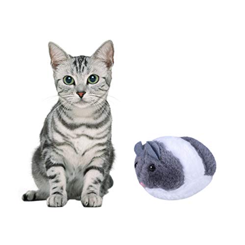 POPETPOP Katze Teaser Katzenrätsel Katzentunnel Katzenspielzeug aus Draht quietschend Katzenminze Wandspielzeug kratzbaum für Katzen Katzenspielzeug Teaser Mäuse Grey von POPETPOP