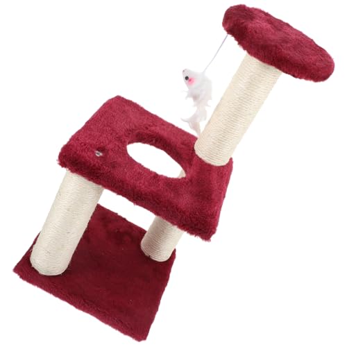 POPETPOP Katzenbaumturm Für Große Katzen Stabiler Mehrschichtiger Kratzbaum Mit Integriertem Wiederverwendbarer Weinrot Kletterständer Für Haustiere Und Kätzchen POPETPOP Katzenbaumturm Für Große Katzen Stabiler Mehrschichtiger Kratzbaum Mit Integriertem Wiederverwendbarer Weinrot Kletterständer Für Haustiere Und Kätzchen von POPETPOP