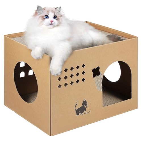 POPETPOP Kleiner Kratzbaum Für Katzen Katzenhaus Mit Kratzunterlage: Katzenhaus Zweistöckige Katzenkratzbox – Katzenkratzer Loungebett Katzenboxen Für Wohnungskatzen Katzen Kratzmöbel POPETPOP Kleiner Kratzbaum Für Katzen Katzenhaus Mit Kratzunterlage: Katzenhaus Zweistöckige Katzenkratzbox – Katzenkratzer Loungebett Katzenboxen Für Wohnungskatzen Katzen Kratzmöbel von POPETPOP