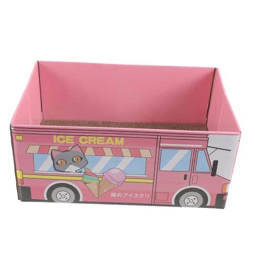 POPETPOP Katzenkratzbrett Katzenstreu Katzenkratzer Katzenbaum Kratzbrett Für Haustiere Katzenpost Katze Kratzt Katzensachen Katzenhängematte Kätzchen-schlafsofa Karton Wellpapier Rosa von POPETPOP