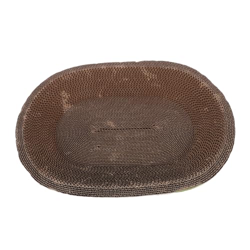 POPETPOP -förmiges Katzenkratzbrett Kartonnest Kratzschalen-Set Gelb-grün Größe 2-in-1-haustiernest Kratzbäume für Hauskatzen von POPETPOP