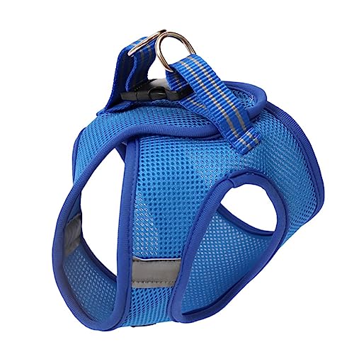 POPETPOP Pet Brustgeschirr Für Katzen Atmungsaktives Katzen-Geschirr Kreatives Cat Vest Blau Leicht Langlebig Und Bequem Für Alltag Und Ausflüge von POPETPOP