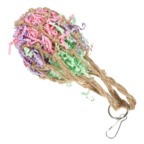 POPETPOP Papageienspielzeug Vogel Kauspielzeug Vogel Papageienspielzeug Vogel-schredderspielzeug Papageienkäfig Hängespielzeug Zufällige Farbe von POPETPOP