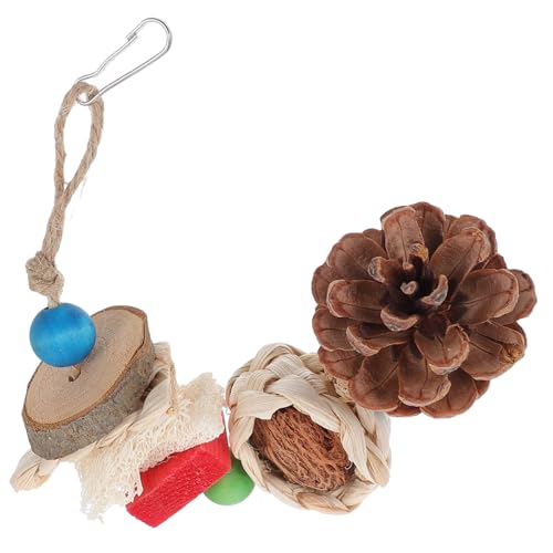 POPETPOP Lustiges Vogelspielzeug Papagei Käfig Kauspielzeug Holz Vogelspielzeug Vogel Hängendes Spielzeug Papagei POPETPOP Lustiges Vogelspielzeug Papagei Käfig Kauspielzeug Holz Vogelspielzeug Vogel Hängendes Spielzeug Papagei von POPETPOP