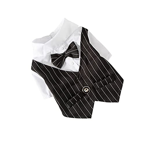 POPETPOP Kleidung Für Haustieranzüge Kleidung Für Welpen Drinnen Haustierbekleidung Hundekleid Katze Dackelkleidung Hunde-Outfit Ups Party Klein Hund Kleid Tuch Pet-Anzug-kostüm Black von POPETPOP