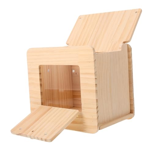 POPETPOP Kleines Vogelhaus Aus Holz Nistkasten Für Sittiche Für Garten Natürliche Holzoptik Für Nisten Und Brüten Vogelhaus Für Außenbereich von POPETPOP