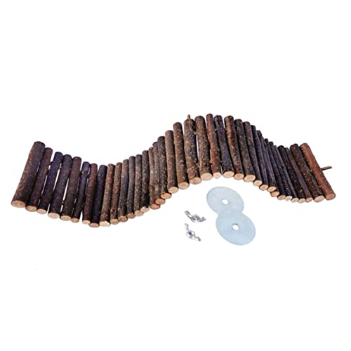 POPETPOP Kletterleiter Aus Holz Für Haustiere 50 X 8 cm Hängebrücke Kauspielzeug Für Hamster Mäuse Und Kleintiere von POPETPOP