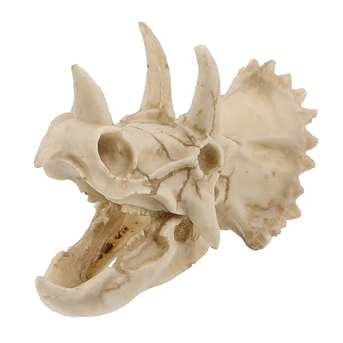 POPETPOP Kreative Dinosaurier Schädel Aquarium Dekoration Resin Versteck für Fische Garnelen Fischbecken Landschaftsornament Natürlicher Stil für Aquarien und Verstecke von POPETPOP
