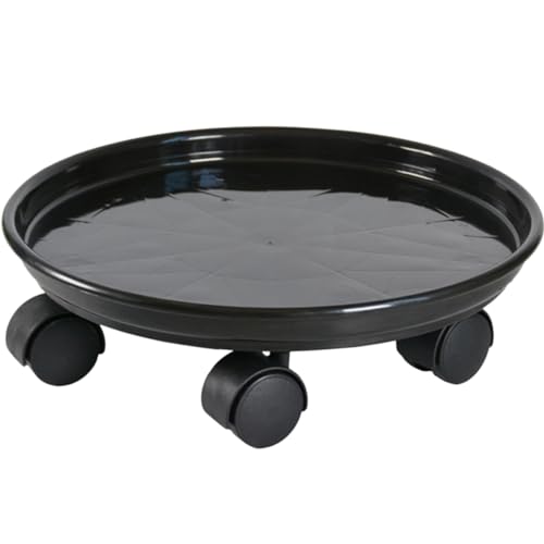 POPETPOP Kunststoffschalen für Pflanzen Wagen Tabletts großer Indoor-Blumentopf blumenkübel untersetzer blumentopfuntersetzer Pflanzentopfschalen Sackleinenfolie für Sträucher Plastik Black von POPETPOP