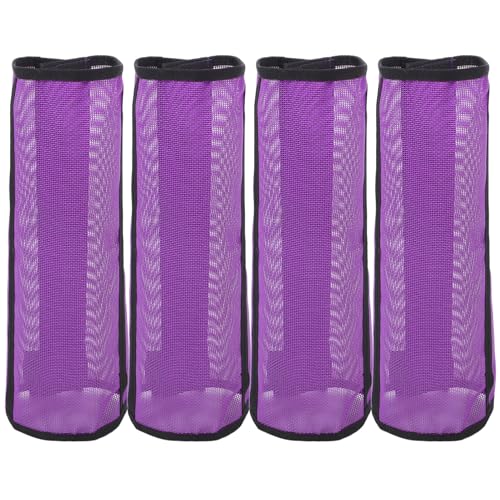 POPETPOP Mesh-Fliegenstiefel für Pferde 4 Stück Atmungsaktive Leggings Beinschutz -Fliegenstiefel Pferdereitausrüstung für Umfassenden Beinschutz Lila von POPETPOP