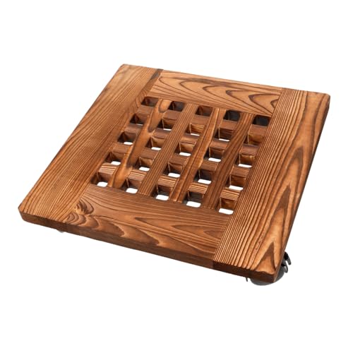 POPETPOP Mobiler Blumentopfständer Terrarienglas Hängekorb in Tropfenform Künstliche Hängekörbe mit Blumen Radständer Pflanzen rundes Tablett Pflanzständer mit Rad Holz Light Brown POPETPOP Mobiler Blumentopfständer Terrarienglas Hängekorb in Tropfenform Künstliche Hängekörbe mit Blumen Radständer Pflanzen rundes Tablett Pflanzständer mit Rad Holz Light Brown von POPETPOP