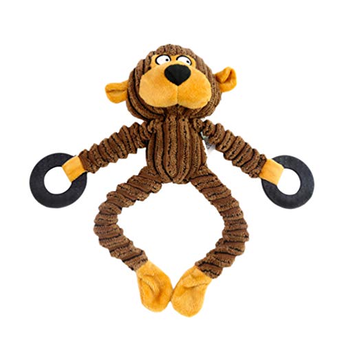 POPETPOP Monkey Hundespielzeug Seil – Quietschendes und Plüschseil Zerrspielzeug von POPETPOP