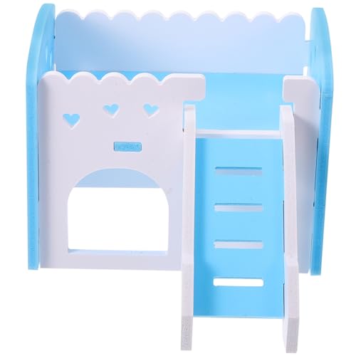 POPETPOP Kleintierkäfig Für Meerschweinchen Und Hamster Robustes Haus Aus PVC Mit Rampe Und Doppelgeschoss Spielhütte Und Versteck Für Haustiere Sicher Zum Entspannen Und Fressen von POPETPOP