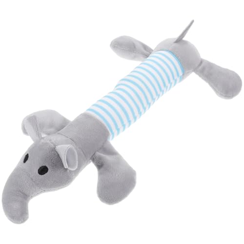 POPETPOP Hunde Kauartikel Spielzeug Plüschtier Elefant Quietschspielzeug Ca Material Plüsch Kauen Apportieren Spielen Schöner Klang Drücken Entspannt Baut Stress Ab von POPETPOP