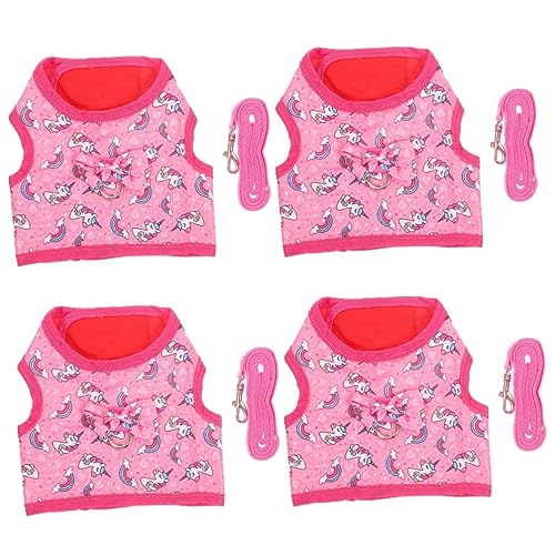 POPETPOP Ornament-Kits 4 Sets Kaninchen-Kleidung Kätzchen-Leine Sommer-Tanktop Leine Für Welpen Hasen Gehgeschirr Hundeweste Geschirre Igelweste Leine Haustiere Outdoor-Zubehör von POPETPOP