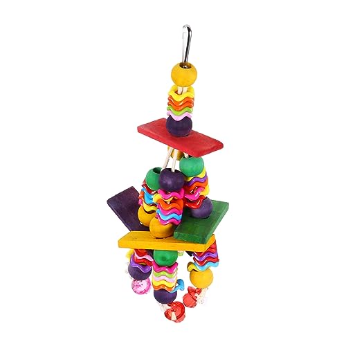 POPETPOP Bunte Papageien Kauspielzeuge Hängendes Vogelspielzeug Mit Wellenperlen Für Wellensittiche Nymphensittiche Und Andere Vögel Pflege Von Schnabel Und Krallen von POPETPOP