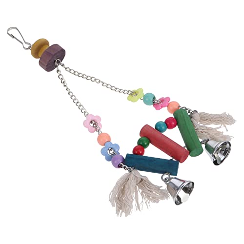 POPETPOP Haustier Vogel Beißen Kauen Spielzeug Papagei Ausbildung Spielzeug Papagei Hängen Glocke String Set Zufällige Farbe von POPETPOP