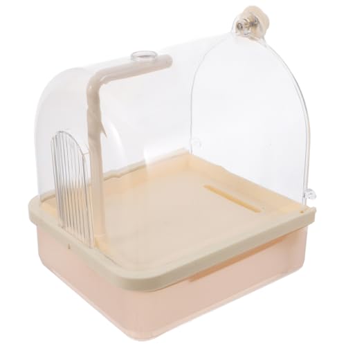 POPETPOP Papageien Badewanne Automatische Vogelbadebox Mit Sprühkopf Einfache Installation An Vogelkäfig Geeignet Für Kleine Bis Mittelgroße Vögel Wie Unzertrennliche Und Sittiche von POPETPOP
