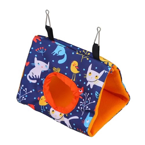 POPETPOP Triangle Papageien-hängematte Canvas Hängendes Schlafnest Für Vögel Und Kleintiere Gemütlicher Rückzugsort Mit Orangefarbenem Inneren Für Käfige Und Hohe Plätze von POPETPOP