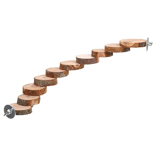 POPETPOP Holz Vogelkletterleiter Für Sittiche Papageien Hamsterleiter Spielzeug Kletterleiter Für Kleine Haustiere Vogelkäfig-Spielzeug Sitzstange Für Vögel von POPETPOP
