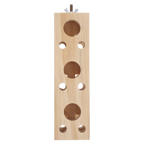 POPETPOP Holzspielzeug Für Vögel Natürlicher Vogelstand Für Papageien Und Kleine Vögel Für Käfigzubehör Und Kau-Training Einfache Installation Bietet Spielspaß Und Beschäftigung von POPETPOP