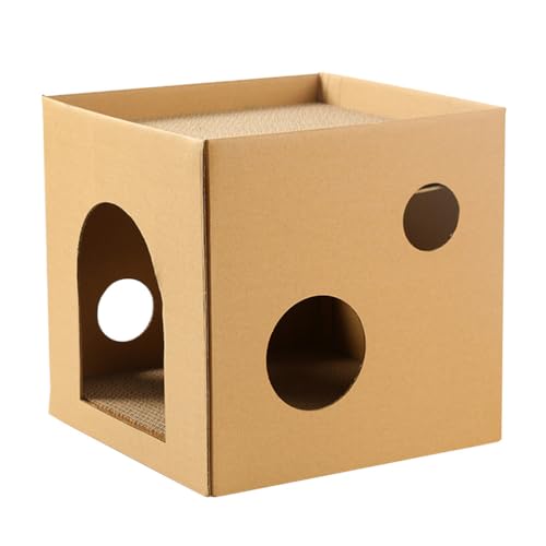 POPETPOP Wellpappe katzenhöhle -katzenhaus Indoor aus pappe, 30 x 30 x 30cm, Würfelform Katzen Kratzbrett katzenbox, Recycelbar Katzen höhle für -a-Boo zum Spielen POPETPOP Wellpappe katzenhöhle -katzenhaus Indoor aus pappe, 30 x 30 x 30cm, Würfelform Katzen Kratzbrett katzenbox, Recycelbar Katzen höhle für -a-Boo zum Spielen von POPETPOP