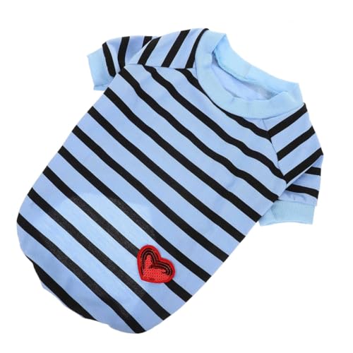 POPETPOP Party Körperpflege Outfit für Haustierhemden Dackel Das Hunde-Sommer-Sweatshirt Hunde-Sweatshirt Welpenhemd Outdoor-Haustier-Sweatshirt waschbarer Haustierkleidung Baumwolle Blau von POPETPOP