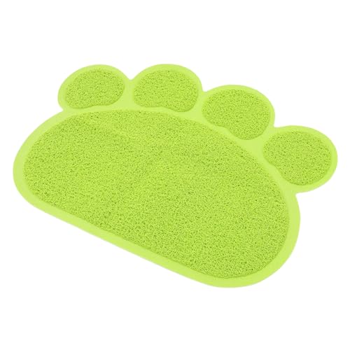 POPETPOP Paw-Shaped Katzenstreu Matte rutschfeste wasserdichte Unterlage Für Katzenklo Und Fressnäpfe Leicht Zu Reinigen Grün Hält Zuhause Sauber Und von POPETPOP