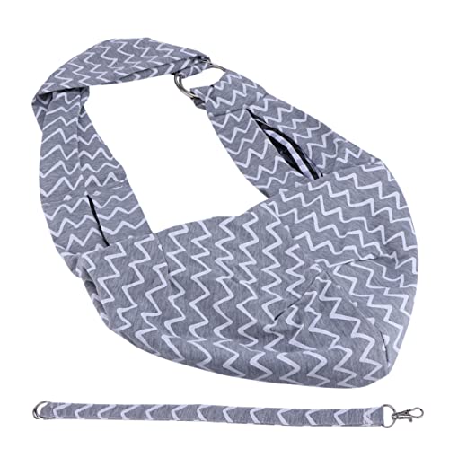 POPETPOP Pet Carrier Tragetasche für Haustiere Bequeme Sling Tragetasche mit Wellenmuster für Outdoor Aktivitäten Leichtgrau Atmungsaktiv für Reisen und von POPETPOP