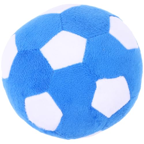 POPETPOP Pet Soccer Doggy Puppy Dog Chew Cane Puppies Stuffed Squeaker Animals Puppy Chew Dog Ball Pet Football Soft Dog Chewers Fluffy Football for Dogs Plush Sky-blue von POPETPOP