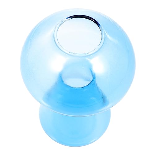 POPETPOP Pilzvase Kreative Vase Tischvase Desktop-Ornament Blumenvase Hydrokulturbehälter Für Pflanzen Blue Glas POPETPOP Pilzvase Kreative Vase Tischvase Desktop-Ornament Blumenvase Hydrokulturbehälter Für Pflanzen Blue Glas von POPETPOP