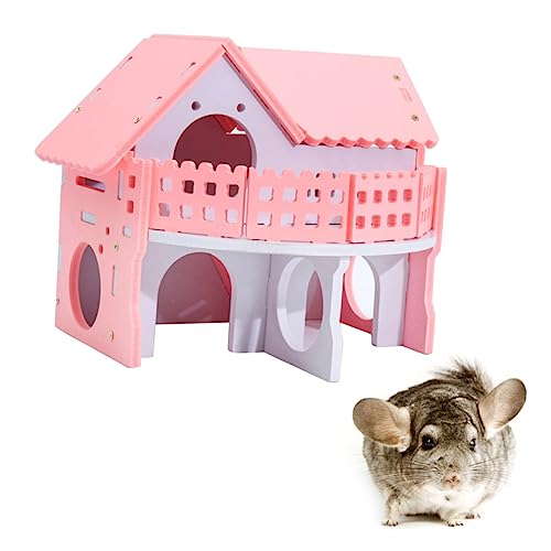 POPETPOP Meerschweinchen-hängematte Versteck Holzbett Für Haustiere Leiter Villa Buntes Brett Warm von POPETPOP