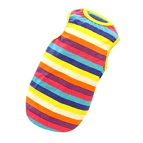 POPETPOP Bunte Dog Vest Für Kleine Hunde Regenbogenstreifen Aus Dekorativ Und Bequem Für Partys Und Alltag s von POPETPOP