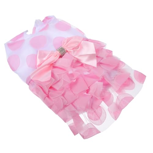 POPETPOP Süßes Hundekleid Für Kleine Hunde Elegantes Tutu-Kleid Mit Spitzenbändern Und Schleife Für Besondere Anlässe Und Outdoor-aktivitäten von POPETPOP