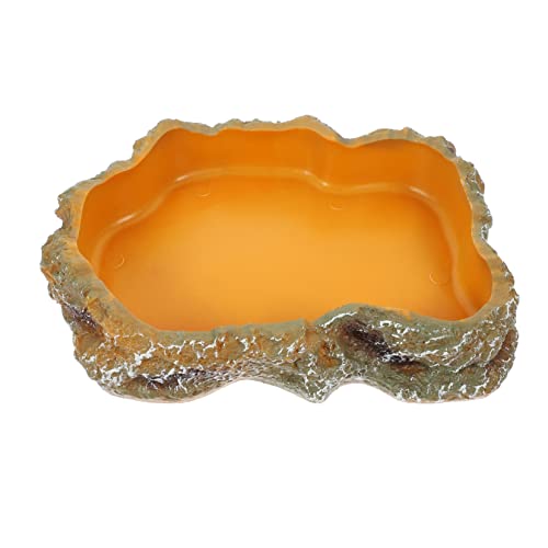 POPETPOP Schildkröte Wasserfütterung Reptil Wassernapf Futternapf Becken Futternapf Terrarium Harz Ornament Für Reptilien Amphibien Haustiere von POPETPOP