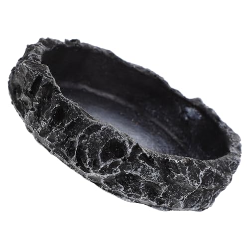 POPETPOP Futter- Und Wassernapf Für Reptilien Schildkröten-futterspender Für Schlangen Eidechsen Und Schildkröten Dekorativer Napfrand Aus Kunstharz 8 X 8 X 2 cm von POPETPOP