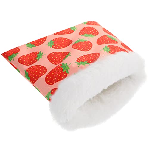 POPETPOP Meerschweinchen Schlafsack Für Hamster Kaninchenkäfig Igel Bett Zuckersegelflugzeugbett Heu Hamster Schlafsack Kleintierbett Beutel Für Zuckergleiter Hamster Wärmebeutel Oxford-Stoff Rot von POPETPOP