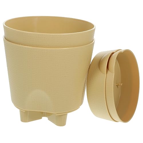 POPETPOP Selbstbewässernder Blumentopf Runde Plastikblumentöpfe Mit Wasserstandsanzeige Für Büro Und Zuhause Einfache Pflege Für Pflanzen von POPETPOP