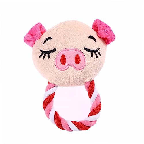POPETPOP Hundetrainingsspielzeug Interaktives Quietschendes Plüschspielzeug Für Welpen Sicher Und Bequem Zum Spielen Cartoon-Schweine-Design von POPETPOP