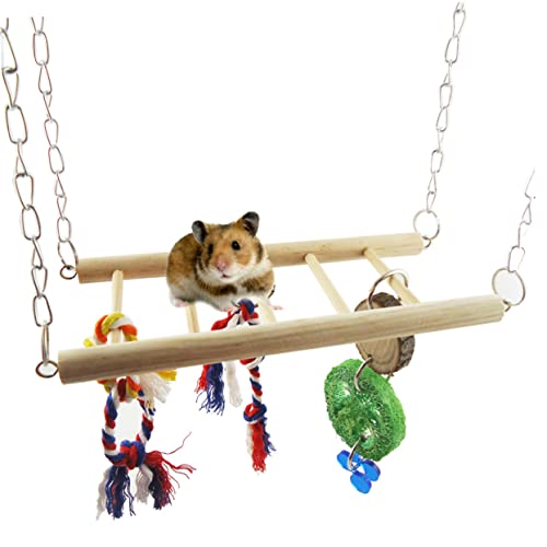 POPETPOP Hamster-papagei-schaukelbrücken-Leiter-Spielzeug-Set Holzklettergerüst Für Kleintiere Gleichgewichtsfähigkeiten von POPETPOP